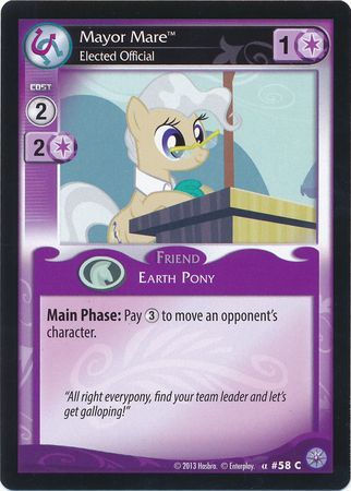 Mayor Mare Elected Official Friend 58C Common My Little Pony Premiere Edition Mayor Mare Elected Official Friend 58C Common My Little Pony Premiere Edition