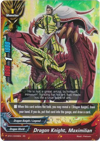 Dragon Knight Maximilian BT01 0009EN Double Rare RR FCBF Vol 1 Dragon Chief Dragon Knight Maximilian BT01 0009EN Double Rare RR FCBF Vol 1 Dragon Chief