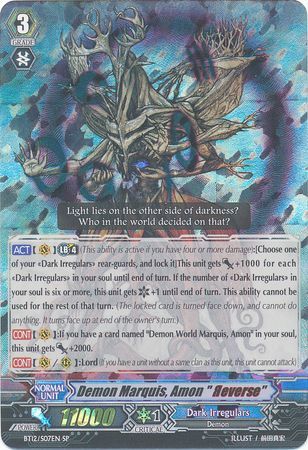 Demon Marquis Amon Reverse BT12 S07EN Special Parallel SP Vol 12 Binding Force of the Black Rings Singles Demon Marquis Amon Reverse BT12 S07EN Special Parallel SP Vol 12 Binding Force of the Black Rings Singles