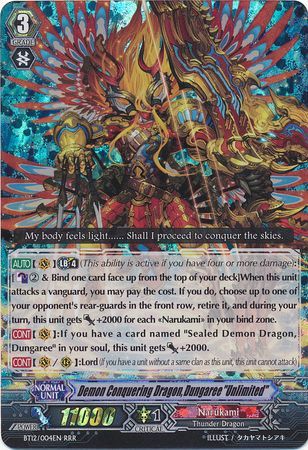 Demon Conquering Dragon Dungaree Unlimited BT12 004EN Triple Rare RRR Demon Conquering Dragon Dungaree Unlimited BT12 004EN Triple Rare RRR
