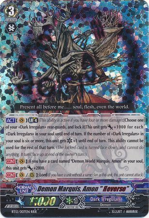 Demon Marquis Amon Reverse BT12 007EN Triple Rare RRR Demon Marquis Amon Reverse BT12 007EN Triple Rare RRR