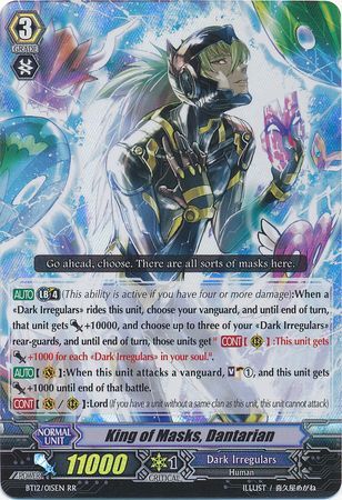 King of Masks Dantarian BT12 015EN Double Rare RR King of Masks Dantarian BT12 015EN Double Rare RR