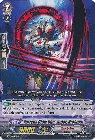 Furious Claw Star vader Niobium BT12 063EN Common C Furious Claw Star vader Niobium BT12 063EN Common C
