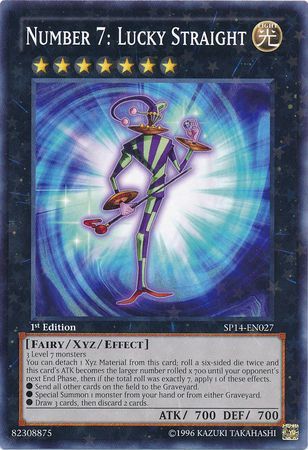 Number 7 Lucky Straight SP14 EN027 Starfoil Rare 1st Edition Number 7 Lucky Straight SP14 EN027 Starfoil Rare 1st Edition