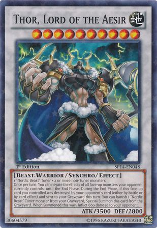 Thor Lord of the Aesir SP14 EN048 Starfoil Rare 1st Edition Thor Lord of the Aesir SP14 EN048 Starfoil Rare 1st Edition