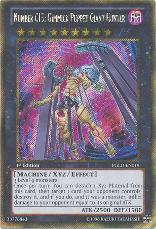 Number C15 Gimmick Puppet Giant Hunter PGLD EN019 Gold Secret Rare 1st Edition Premium Gold 1st Edition Singles Number C15 Gimmick Puppet Giant Hunter PGLD EN019 Gold Secret Rare 1st Edition Premium Gold 1st Edition Singles