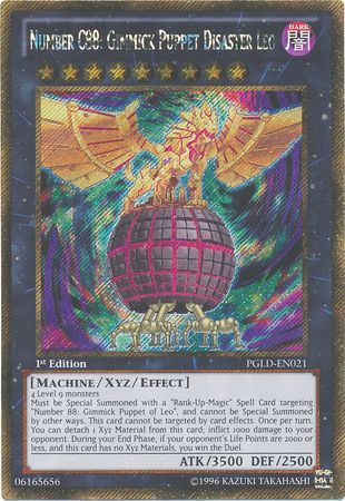 Number C88 Gimmick Puppet Disaster Leo PGLD EN021 Gold Secret Rare 1st Edition Number C88 Gimmick Puppet Disaster Leo PGLD EN021 Gold Secret Rare 1st Edition