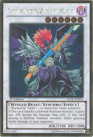Blackwing Armed Wing PGLD EN078 Gold Rare 1st Edition Blackwing Armed Wing PGLD EN078 Gold Rare 1st Edition