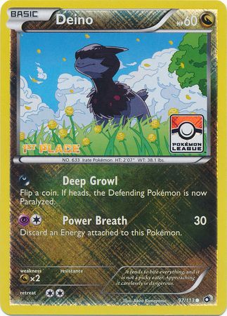 Deino 97 113 1st Place League Promo Pokemon Championship League Organized Play Promos Deino 97 113 1st Place League Promo Pokemon Championship League Organized Play Promos