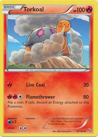 Torkoal 16 106 Uncommon XY Flashfire Singles Torkoal 16 106 Uncommon XY Flashfire Singles
