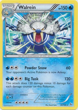 Walrein 26 106 Rare XY Flashfire Singles Walrein 26 106 Rare XY Flashfire Singles