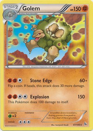 Golem 47 106 Rare XY Flashfire Singles Golem 47 106 Rare XY Flashfire Singles