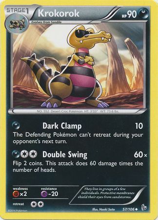 Krokorok 57 106 Uncommon XY Flashfire Singles Krokorok 57 106 Uncommon XY Flashfire Singles