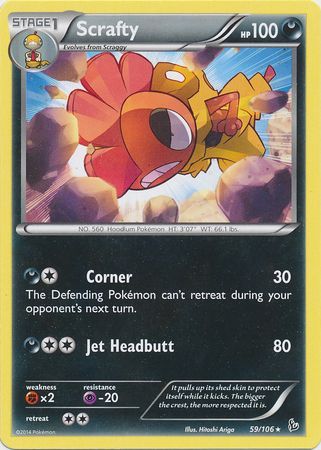 Scrafty 59 106 Rare XY Flashfire Singles Scrafty 59 106 Rare XY Flashfire Singles