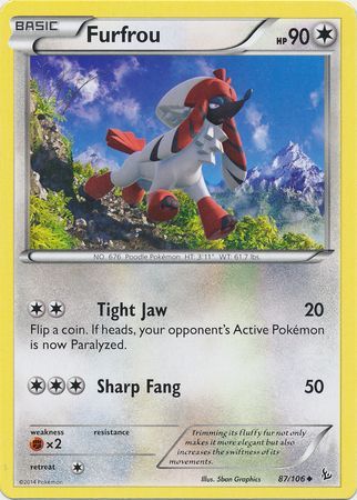 Furfrou 87 106 Uncommon XY Flashfire Singles Furfrou 87 106 Uncommon XY Flashfire Singles