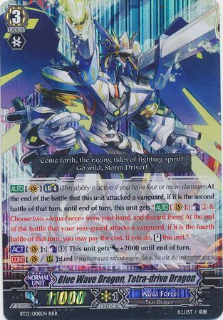 Blue Wave Dragon Tetra drive Dragon BT13 008EN Triple Rare RRR Blue Wave Dragon Tetra drive Dragon BT13 008EN Triple Rare RRR