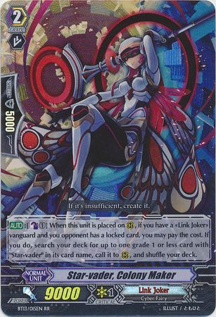 Star vader Colony Maker BT13 015EN Double Rare RR Star vader Colony Maker BT13 015EN Double Rare RR