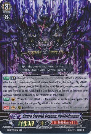 Shura Stealth Dragon Kujikiricongo BT13 002EN Triple Rare RRR Shura Stealth Dragon Kujikiricongo BT13 002EN Triple Rare RRR