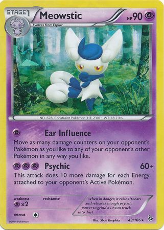 Meowstic 43 106 Shattered Holo Rare Pokemon Theme Deck Exclusives Meowstic 43 106 Shattered Holo Rare Pokemon Theme Deck Exclusives