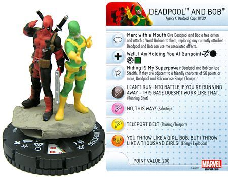W007 Sheep Gun Super Rare Marvel Heroclix Deadpool 049 Deadpool and Bob 