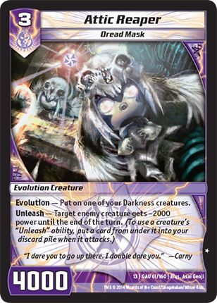 Attic Reaper 61 160 Common Kaijudo Quest for the Gauntlet Attic Reaper 61 160 Common Kaijudo Quest for the Gauntlet