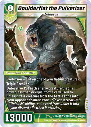 Boulderfist the Pulverizer S9 S10 Super Rare Kaijudo Quest for the Gauntlet Boulderfist the Pulverizer S9 S10 Super Rare Kaijudo Quest for the Gauntlet