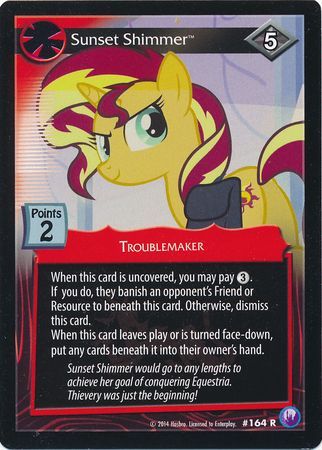 Sunset Shimmer Troublemaker 164R Rare Sunset Shimmer Troublemaker 164R Rare