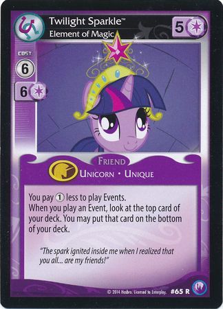 Twilight Sparkle Element of Magic Friend 65R Rare Twilight Sparkle Element of Magic Friend 65R Rare