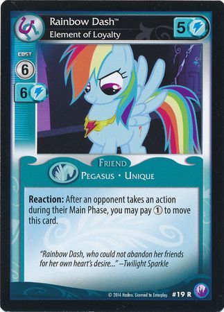 Rainbow Dash Element of Loyalty Friend 19R Rare Rainbow Dash Element of Loyalty Friend 19R Rare