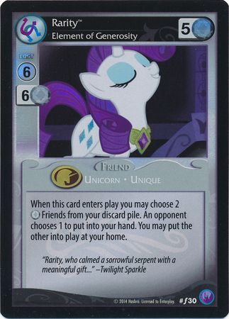 Rarity Element of Generosity Friend 30 Foil My Little Pony Canterlot Nights Rarity Element of Generosity Friend 30 Foil My Little Pony Canterlot Nights