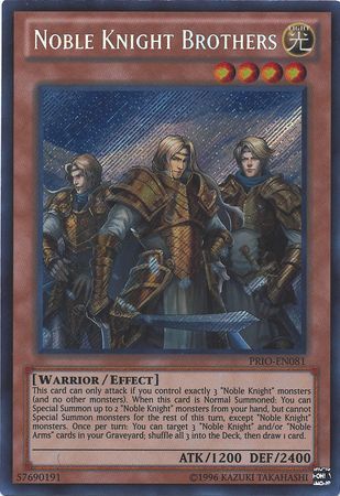 Noble Knight Brothers PRIO EN081 Secret Rare Unlimited Noble Knight Brothers PRIO EN081 Secret Rare Unlimited