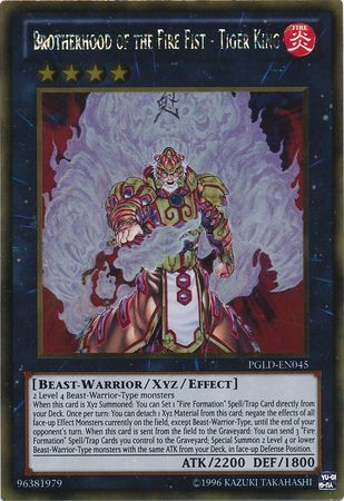 Brotherhood of the Fire Fist Tiger King PGLD EN045 Gold Rare Unlimited Brotherhood of the Fire Fist Tiger King PGLD EN045 Gold Rare Unlimited