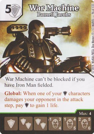 War Machine Parnell Jacobs 96 132 Uncommon Marvel Dice Masters Avengers vs X Men War Machine Parnell Jacobs 96 132 Uncommon Marvel Dice Masters Avengers vs X Men