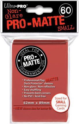 Ultra Pro Red Matte 60ct Yugioh Sized Mini Sleeves UP84263 Ultra Pro Red Matte 60ct Yugioh Sized Mini Sleeves UP84263
