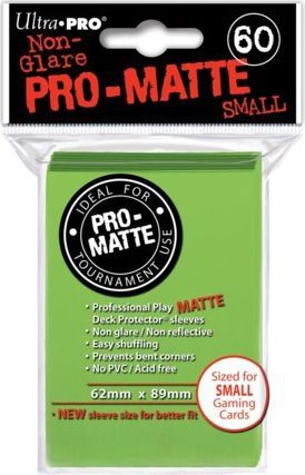 Ultra Pro Lime Green Matte 60ct Yugioh Sized Mini Sleeves UP84272 Ultra Pro Lime Green Matte 60ct Yugioh Sized Mini Sleeves UP84272