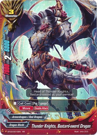 Thunder Knights Bastard Sword Dragon BT03 0010EN Double Rare RR Thunder Knights Bastard Sword Dragon BT03 0010EN Double Rare RR