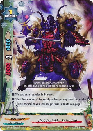 Undefeatable Setsujishi BT03 0015EN Double Rare RR FCBF Vol 3 Drum s Adventure Undefeatable Setsujishi BT03 0015EN Double Rare RR FCBF Vol 3 Drum s Adventure