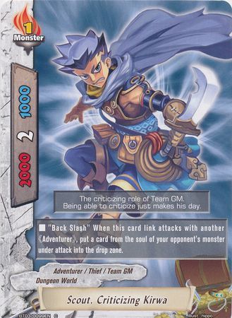 Scout Criticizing Kirwa BT03 0099EN Common C FCBF Vol 3 Drum s Adventure Scout Criticizing Kirwa BT03 0099EN Common C FCBF Vol 3 Drum s Adventure