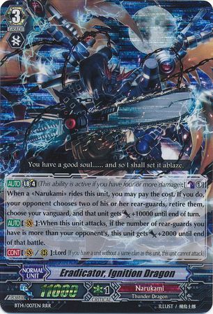 Eradicator Ignition Dragon BT14 007EN Triple Rare RRR Vol 14 Brilliant Strike Singles Eradicator Ignition Dragon BT14 007EN Triple Rare RRR Vol 14 Brilliant Strike Singles