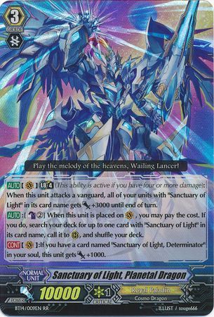 Sanctuary of Light Planetal Dragon BT14 009EN Double Rare RR Vol 14 Brilliant Strike Singles Sanctuary of Light Planetal Dragon BT14 009EN Double Rare RR Vol 14 Brilliant Strike Singles