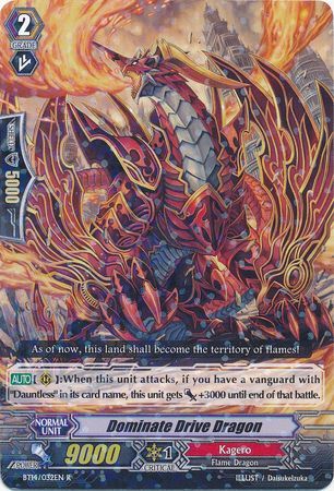 Dominate Drive Dragon BT14 032EN Rare R Dominate Drive Dragon BT14 032EN Rare R
