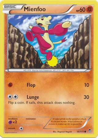 Mienfoo 56 111 Common XY Furious Fists Singles Mienfoo 56 111 Common XY Furious Fists Singles