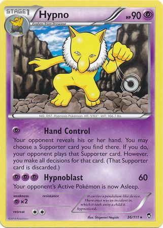 Hypno 36 111 Rare XY Furious Fists Singles Hypno 36 111 Rare XY Furious Fists Singles