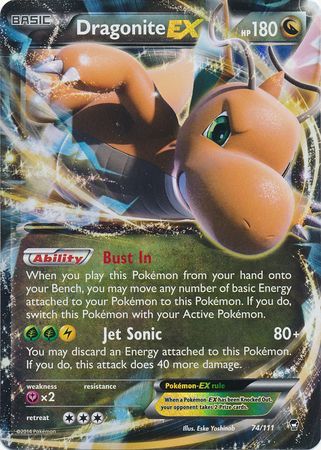 Pokemon Dragonite EX 74/111 Holo Ultra Rare Furious Fists Lightly Played