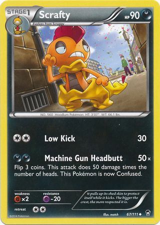 Scrafty 67 111 Uncommon XY Furious Fists Singles Scrafty 67 111 Uncommon XY Furious Fists Singles