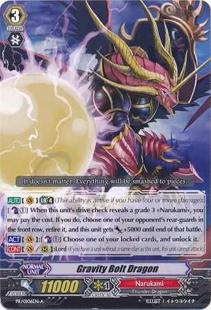 Gravity Bolt Dragon PR 0106EN A Promo Cardfight Vanguard Promos Gravity Bolt Dragon PR 0106EN A Promo Cardfight Vanguard Promos