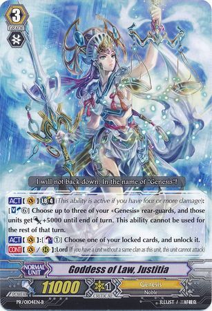 Goddess of Law Justitia Double Rare PR 0104EN Double Rare B Promo Cardfight Vanguard Promos Goddess of Law Justitia Double Rare PR 0104EN Double Rare B Promo Cardfight Vanguard Promos