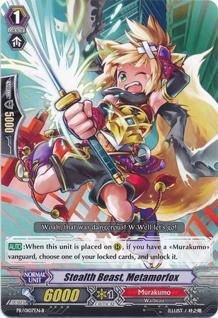 Stealth Beast Metamorfox Double Rare PR 0107EN Double Rare B Promo Cardfight Vanguard Promos Stealth Beast Metamorfox Double Rare PR 0107EN Double Rare B Promo Cardfight Vanguard Promos
