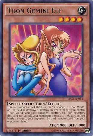 Toon Gemini Elf BP03 EN014 Rare 1st Edition Battle Pack 3 Monster League 1st Edition Singles Toon Gemini Elf BP03 EN014 Rare 1st Edition Battle Pack 3 Monster League 1st Edition Singles