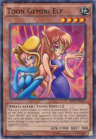 Toon Gemini Elf BP03 EN014 Shatterfoil Rare 1st Edition Battle Pack 3 Monster League Shatterfoil Rare 1st Edition Singles Toon Gemini Elf BP03 EN014 Shatterfoil Rare 1st Edition Battle Pack 3 Monster League Shatterfoil Rare 1st Edition Singles